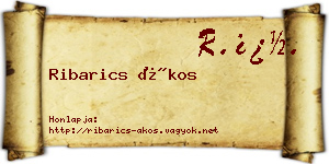 Ribarics Ákos névjegykártya